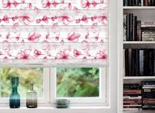 پارچه پرده ای زبرا چاپی گل رز