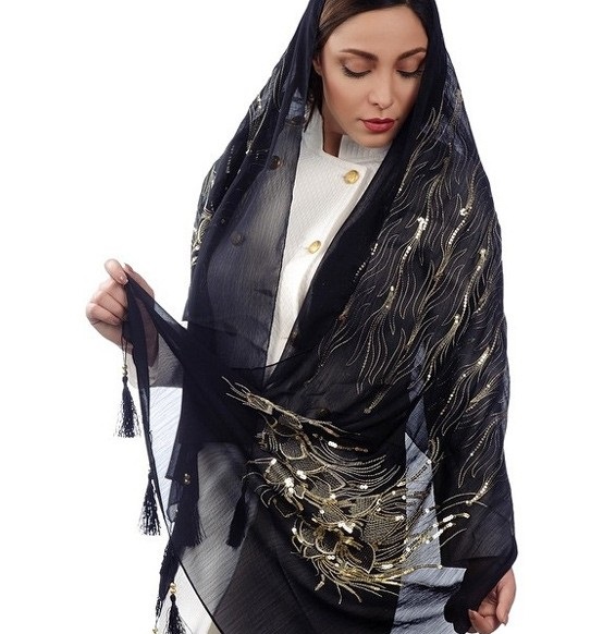 شال مشکی مجلسی