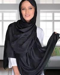فروش شال مشکی نخی طرح دار