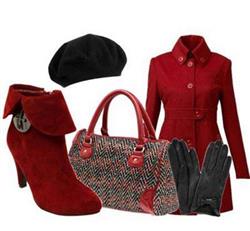 فروش ست پالتو زنانه قرمز