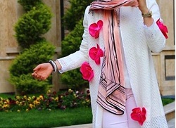 خرید مانتو گل برجسته