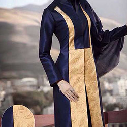 مانتو بهاره دخترانه با طرح دو رنگ