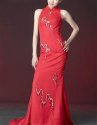 طراحی مدل لباس قرمز مجلسی